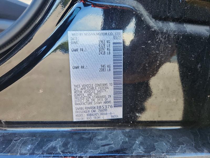 Aukcja sprzedaży 2025 Nissan Altima, vin: 1N4BL4DV4SN385376, numer aukcji: 53340526