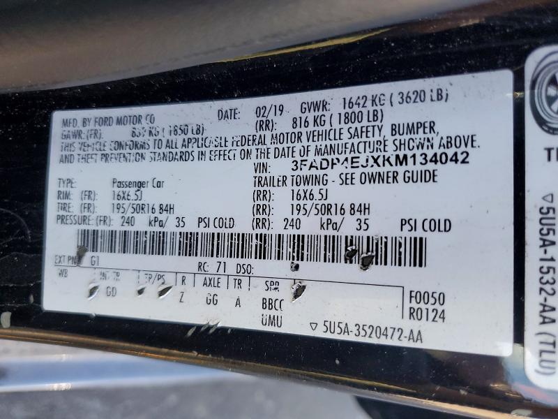 Продажа на аукционе авто 2019 Ford Fiesta, vin: 3FADP4EJXKM134042, номер лота: 53979566
