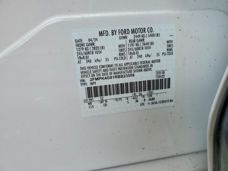 Продаж на аукціоні авто 2024 Ford Edge, vin: 2FMPK4G91RBB23558, номер лоту: 54277796