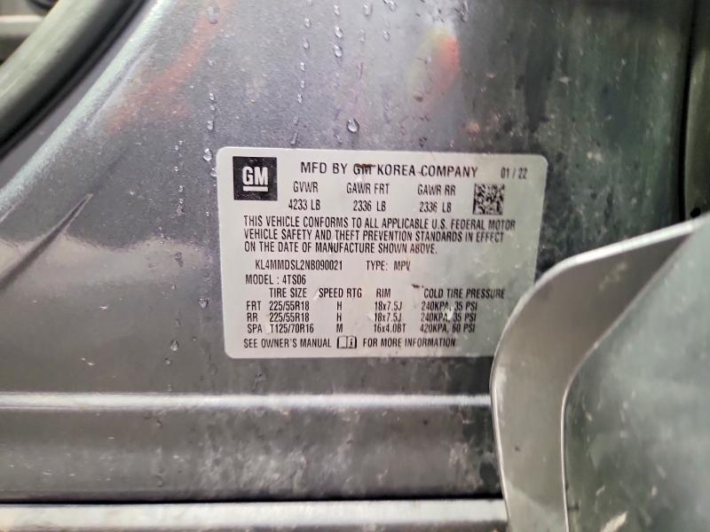 54427746 :رقم المزاد ، KL4MMDSL2NB090021 vin ، 2022 Buick Encore Gx مزاد بيع