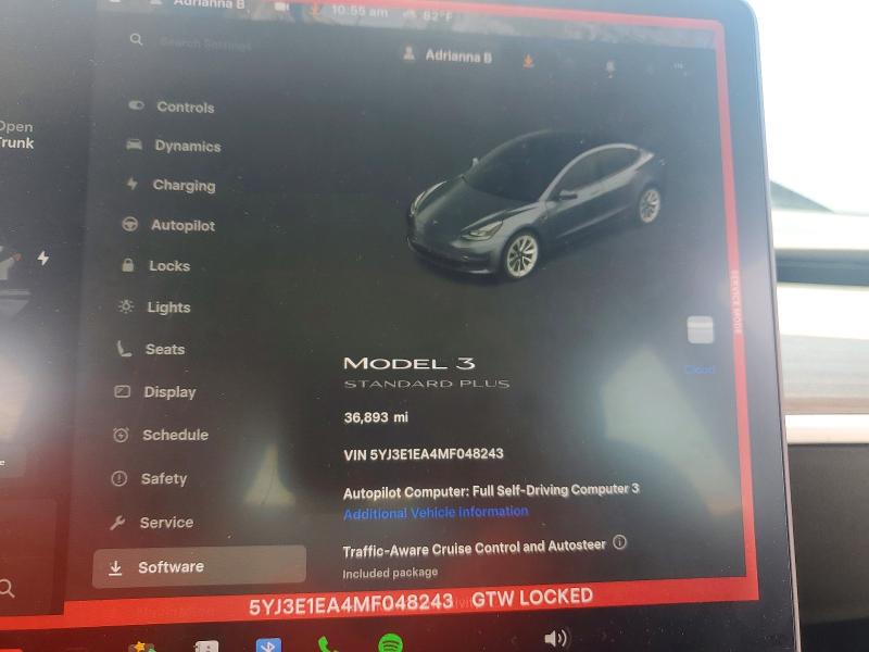 52665706 :رقم المزاد ، 5YJ3E1EA4MF048243 vin ، 2021 Tesla Model 3 مزاد بيع