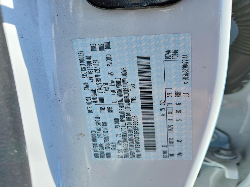 52541176 :رقم المزاد ، 1FT8W3DT3REF35606 vin ، 2024 Ford F350 مزاد بيع