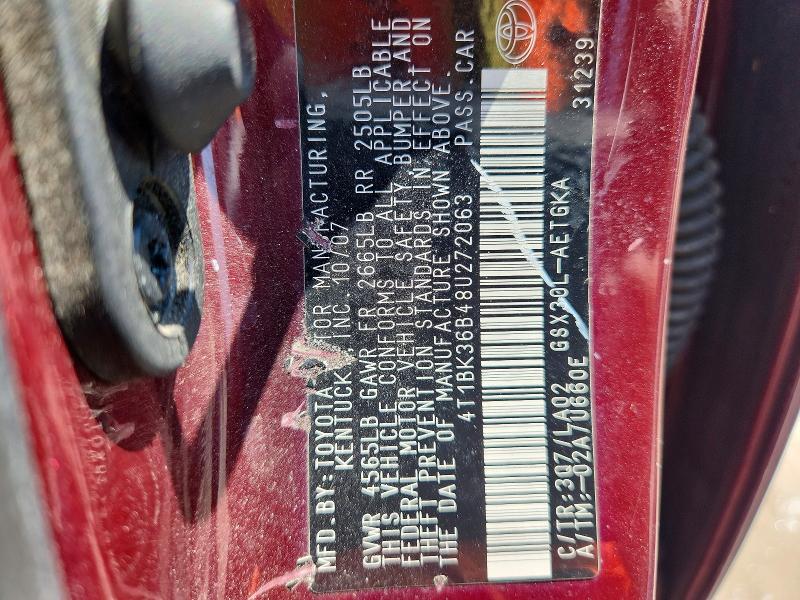 Aukcja sprzedaży 2008 Toyota Avalon, vin: 4T1BK36B48U272063, numer aukcji: 52341606