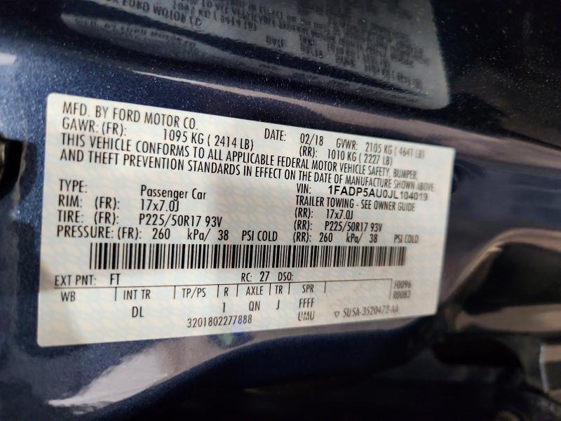 Aukcja sprzedaży 2018 Ford C-max, vin: 1FADP5AU0JL104019, numer aukcji: 54595086