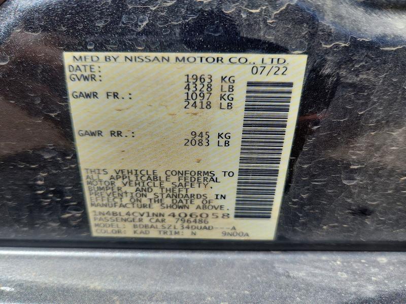 Продаж на аукціоні авто 2022 Nissan Altima, vin: 1N4BL4CV1NN406058, номер лоту: 54641126