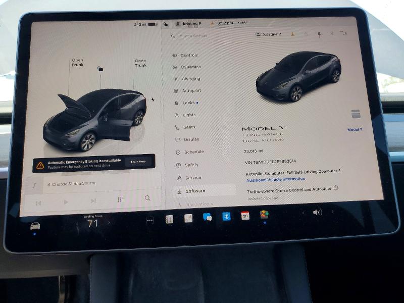 2023 Tesla Model Y მანქანა იყიდება აუქციონზე, vin: 7SAYGDEE4PF883514, აუქციონის ნომერი: 54108376