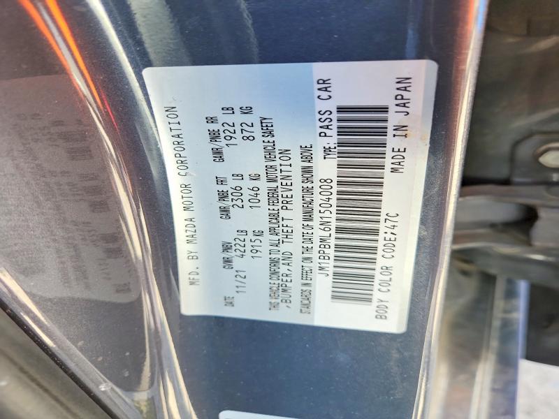 Auction sale of the 2022 Mazda 3, vin: JM1BPBML6N1504008, lot number: 52140176