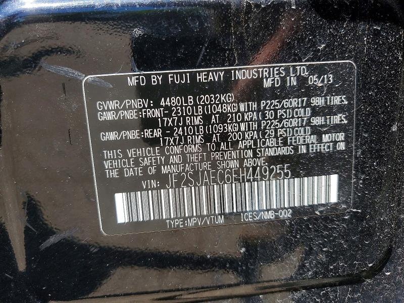 Продаж на аукціоні авто 2014 Subaru Forester, vin: JF2SJAEC6EH449255, номер лоту: 54963906