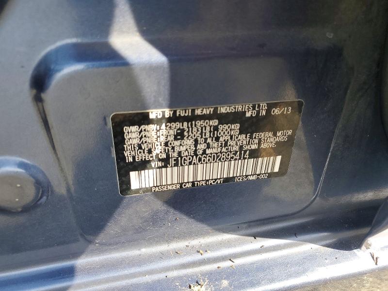 Продажа на аукционе авто 2013 Subaru Impreza, vin: JF1GPAC66D2895414, номер лота: 52333316