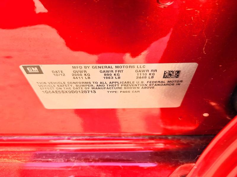 2013 Cadillac Ats მანქანა იყიდება აუქციონზე, vin: 1G6AE5SX9D0128713, აუქციონის ნომერი: 52920286