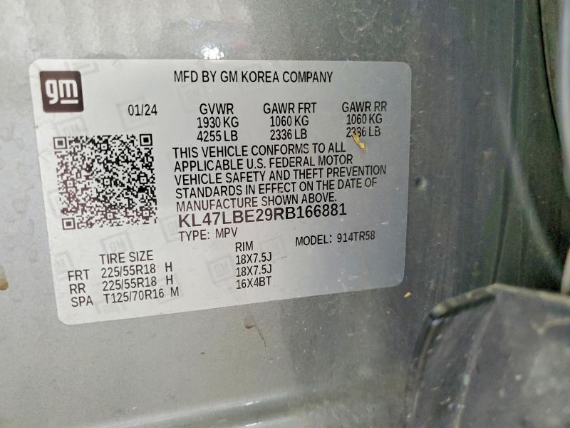 Aukcja sprzedaży 2024 Buick Envista, vin: KL47LBE29RB166881, numer aukcji: 54888736