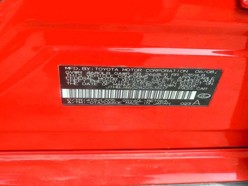Aukcja sprzedaży 2008 Lexus Es, vin: JTHBJ46G282263607, numer aukcji: 55060156