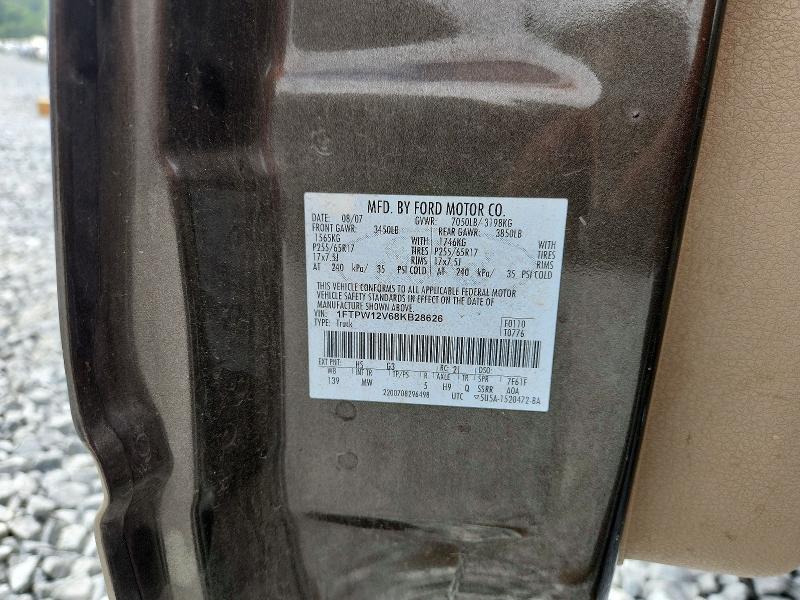 Продаж на аукціоні авто 2008 Ford F150, vin: 1FTPW12V68KB28626, номер лоту: 54592506