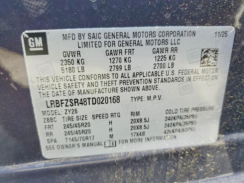 52052136 :رقم المزاد ، LRBFZSR48TD020168 vin ، 2026 Buick Envision مزاد بيع