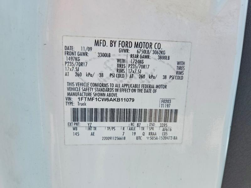 Продажа на аукционе авто 2010 Ford F150, vin: 1FTMF1CW6AKB11079, номер лота: 54856166
