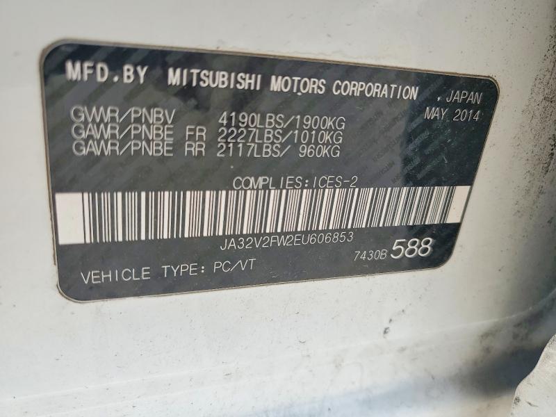 Aukcja sprzedaży 2014 Mitsubishi Lancer, vin: JA32V2FW2EU606853, numer aukcji: 54456636