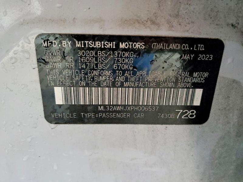 Продаж на аукціоні авто 2023 Mitsubishi Mirage, vin: ML32AWHJXPH006537, номер лоту: 54587936