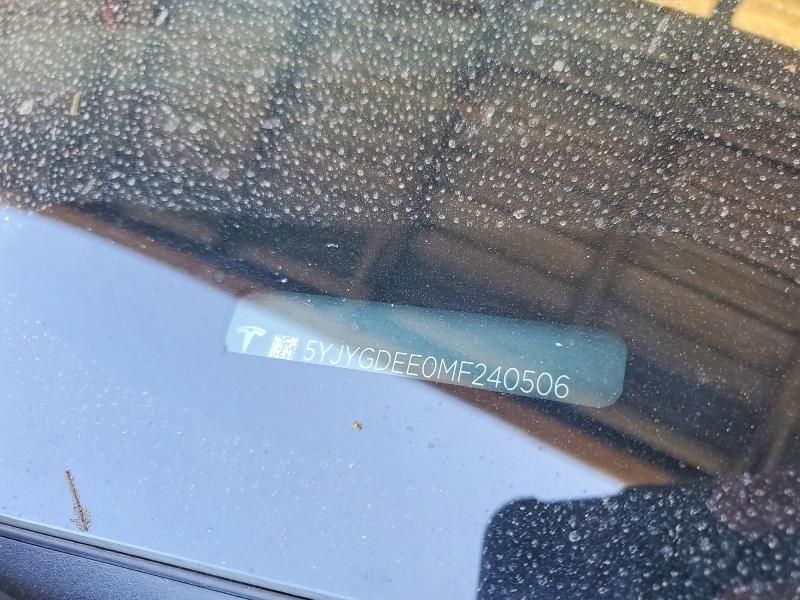 53596986 :رقم المزاد ، 5YJYGDEE0MF240506 vin ، 2021 Tesla Model Y مزاد بيع