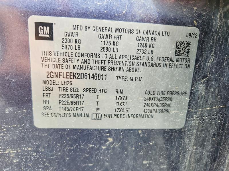 Aukcja sprzedaży 2013 Chevrolet Equinox, vin: 2GNFLEEK2D6146011, numer aukcji: 53983646