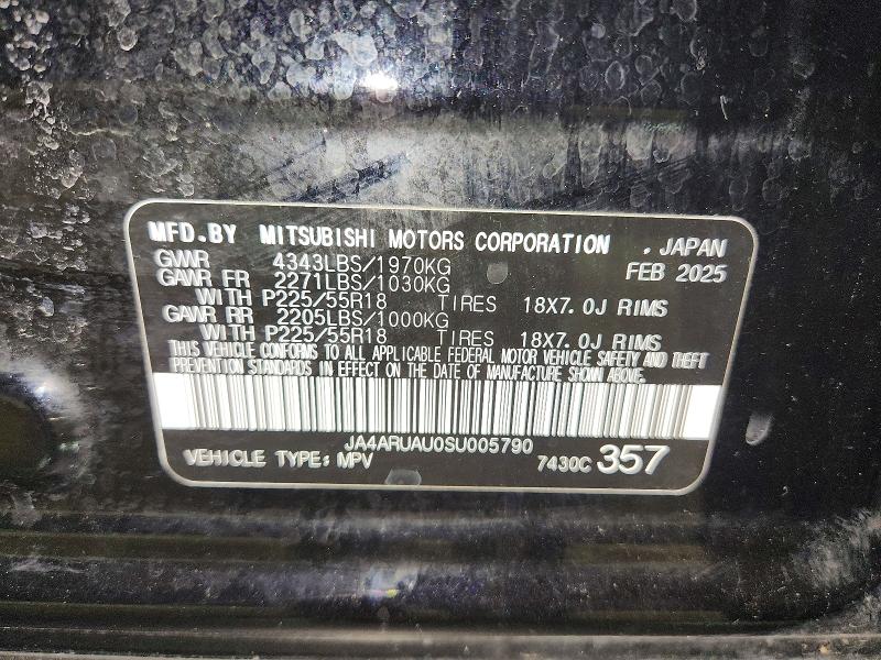 Aukcja sprzedaży 2025 Mitsubishi Outlander Sport, vin: JA4ARUAU0SU005790, numer aukcji: 53244296