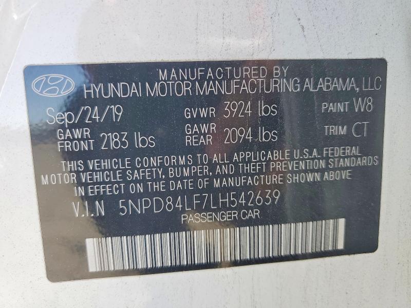 Продажа на аукционе авто 2020 Hyundai Elantra, vin: 5NPD84LF7LH542639, номер лота: 54884636