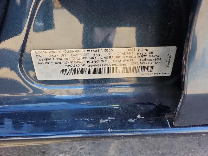 51475796 :رقم المزاد ، 3VWPG71K96M802648 vin ، 2006 Volkswagen Jetta مزاد بيع