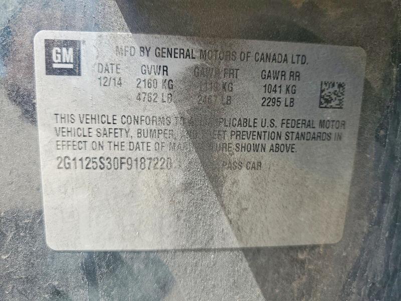 Aukcja sprzedaży 2015 Chevrolet Impala, vin: 2G1125S30F9187220, numer aukcji: 54491646