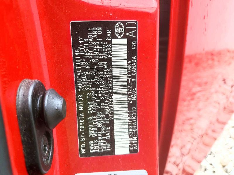 54981826 :رقم المزاد ، 2T1BURHE7HC830185 vin ، 2017 Toyota Corolla مزاد بيع
