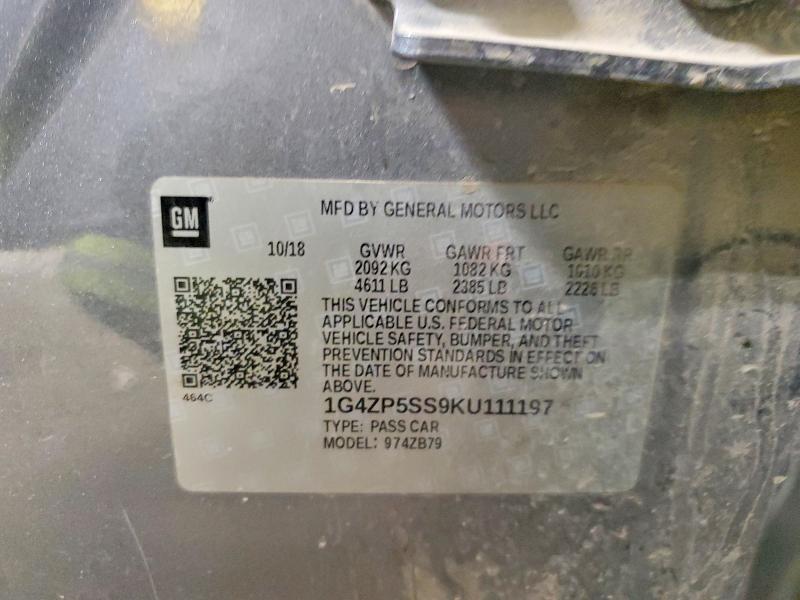 Aukcja sprzedaży 2019 Buick Lacrosse, vin: 1G4ZP5SS9KU111197, numer aukcji: 53432886