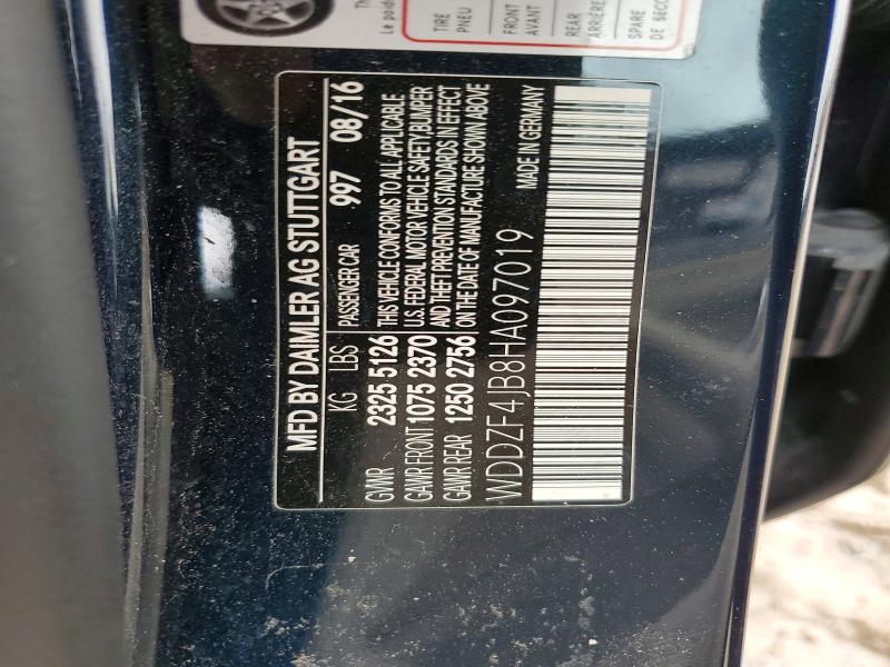 Aukcja sprzedaży 2017 Mercedes-benz E, vin: WDDZF4JB8HA097019, numer aukcji: 55104316