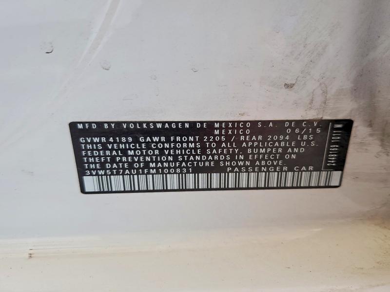 Auction sale of the 2015 Volkswagen Gti, vin: 3VW5T7AU1FM100831, lot number: 54478426