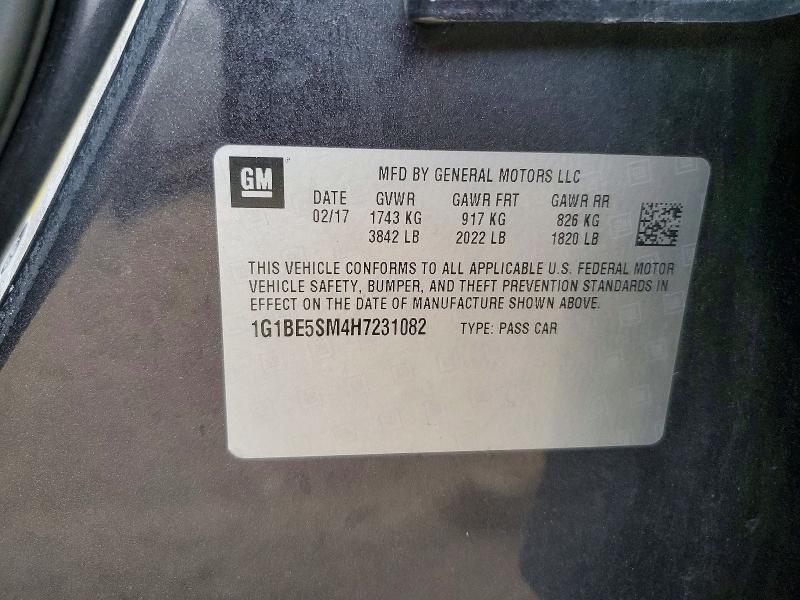 Продаж на аукціоні авто 2017 Chevrolet Cruze, vin: 1G1BE5SM4H7231082, номер лоту: 53247206