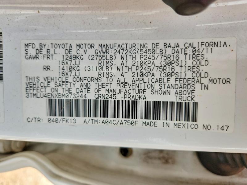 Aukcja sprzedaży 2011 Toyota Tacoma, vin: 3TMLU4ENXBM073244, numer aukcji: 54614936