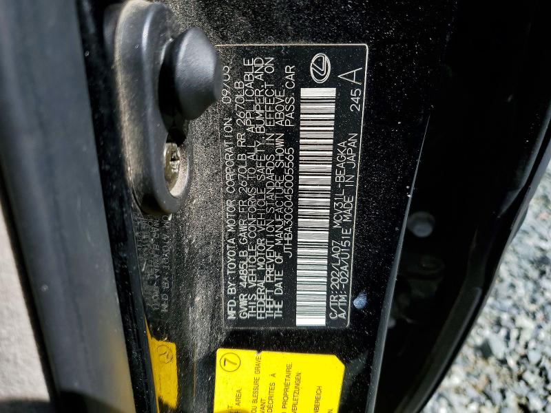 53058056 :رقم المزاد ، JTHBA30G045005565 vin ، 2004 Lexus Es مزاد بيع