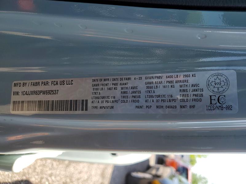 Продажа на аукционе авто 2023 Jeep Wrangler, vin: 1C4JJXR63PW692537, номер лота: 55355666