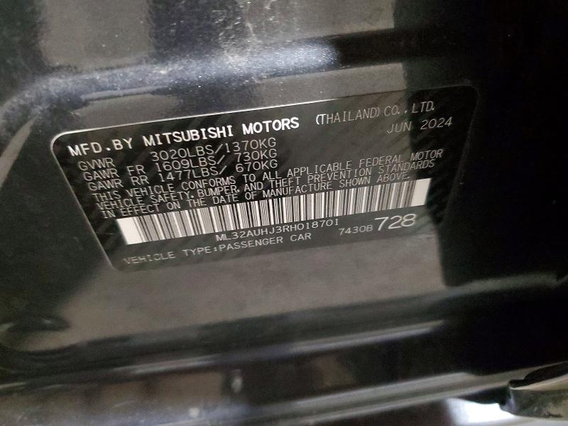 Aukcja sprzedaży 2024 Mitsubishi Mirage, vin: ML32AUHJ3RH018701, numer aukcji: 54211386