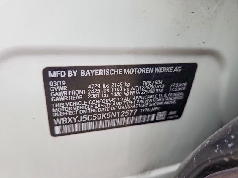 Aukcja sprzedaży 2019 Bmw X2, vin: WBXYJ5C59K5N12577, numer aukcji: 53605546