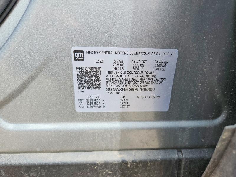 54703326 :رقم المزاد ، 3GNAXHEG8PL168350 vin ، 2023 Chevrolet Equinox مزاد بيع