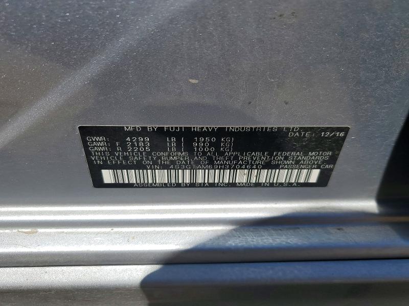 Продажа на аукционе авто 2017 Subaru Impreza, vin: 4S3GTAM69H3704640, номер лота: 53309146