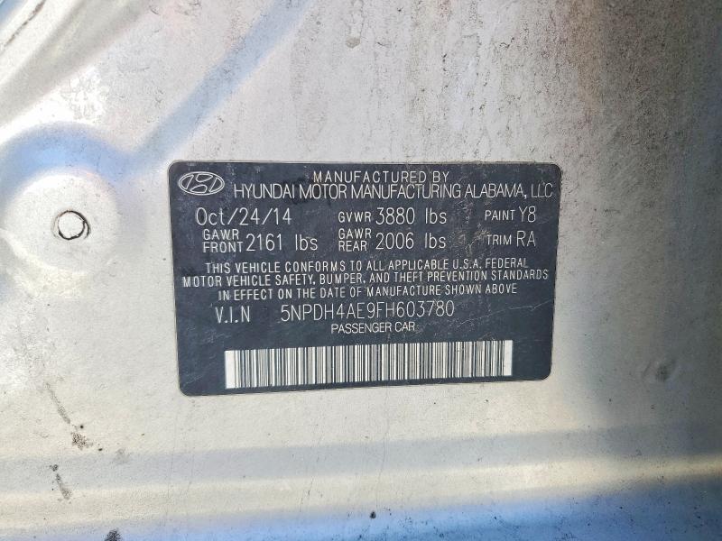 52900556 :رقم المزاد ، 5NPDH4AE9FH603780 vin ، 2015 Hyundai Elantra مزاد بيع