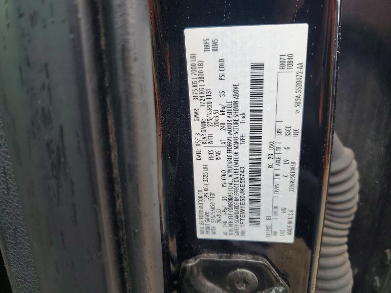 Aukcja sprzedaży 2018 Ford F150, vin: 1FTEW1E50JKE55743, numer aukcji: 54461956