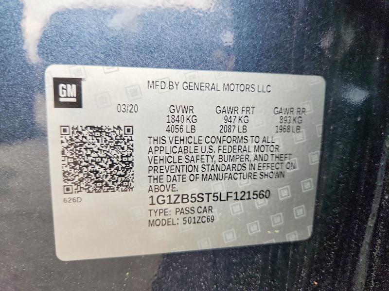 Aukcja sprzedaży 2020 Chevrolet Malibu, vin: 1G1ZB5ST5LF121560, numer aukcji: 53245356
