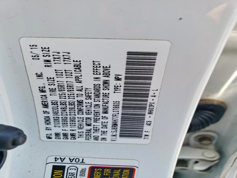 Продаж на аукціоні авто 2015 Honda Cr-v, vin: 5J6RM4H77FL078605, номер лоту: 54898116