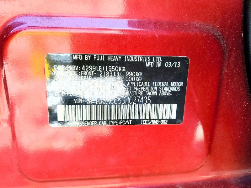Aukcja sprzedaży 2013 Subaru Impreza, vin: JF1GJAC65DH027435, numer aukcji: 54851206