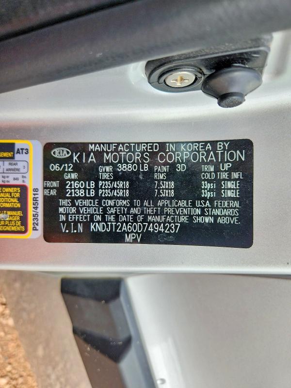 Aukcja sprzedaży 2013 Kia Soul, vin: KNDJT2A60D7494237, numer aukcji: 54707196