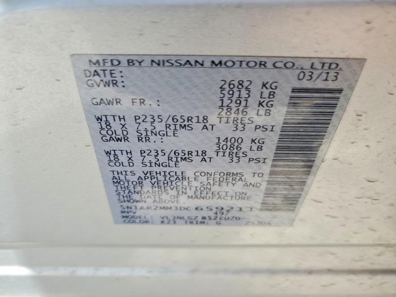 Продажа на аукционе авто 2013 Nissan Pathfinder, vin: 5N1AR2MM3DC659211, номер лота: 53596196