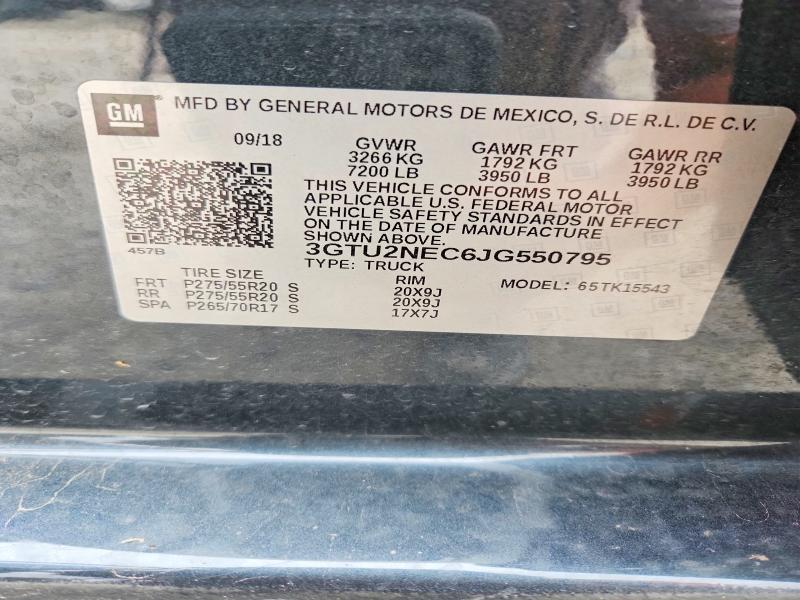 Продаж на аукціоні авто 2018 Gmc Sierra, vin: 3GTU2NEC6JG550795, номер лоту: 54339496
