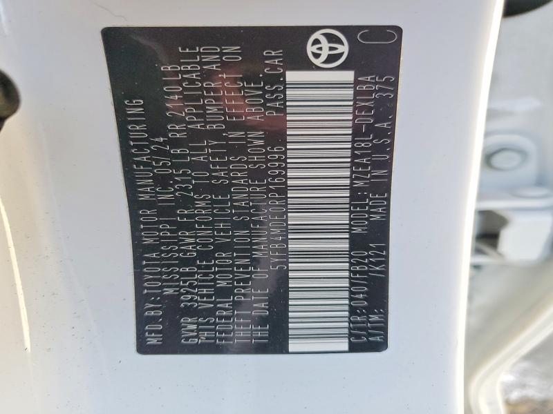 Aukcja sprzedaży 2024 Toyota Corolla, vin: 5YFB4MDE0RP169996, numer aukcji: 53801156