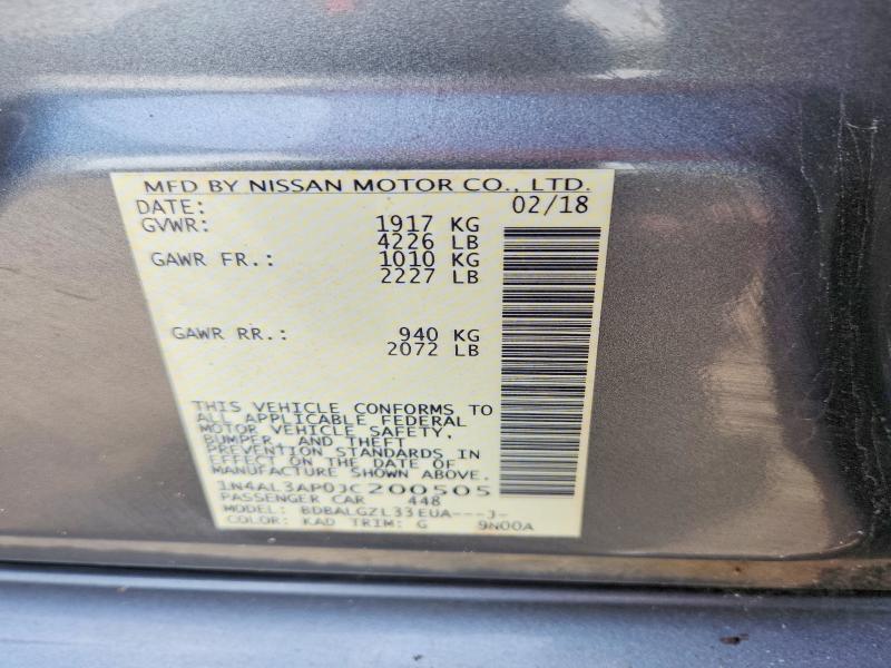 Aukcja sprzedaży 2018 Nissan Altima, vin: 1N4AL3AP0JC200505, numer aukcji: 54948906