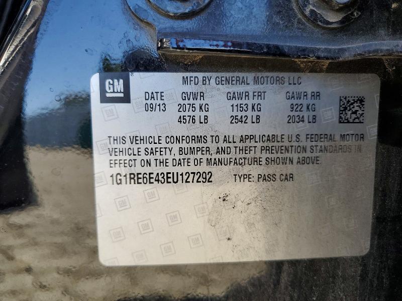 Продаж на аукціоні авто 2014 Chevrolet Volt, vin: 1G1RE6E43EU127292, номер лоту: 54353676